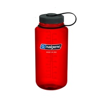 NALGENE WIDE MOUTH TRITAN 1000ML RED WITH BLACK LID